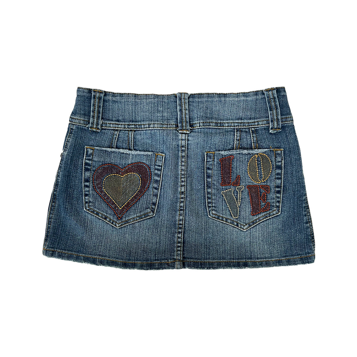 00s LOVE Denim Mini Skirt