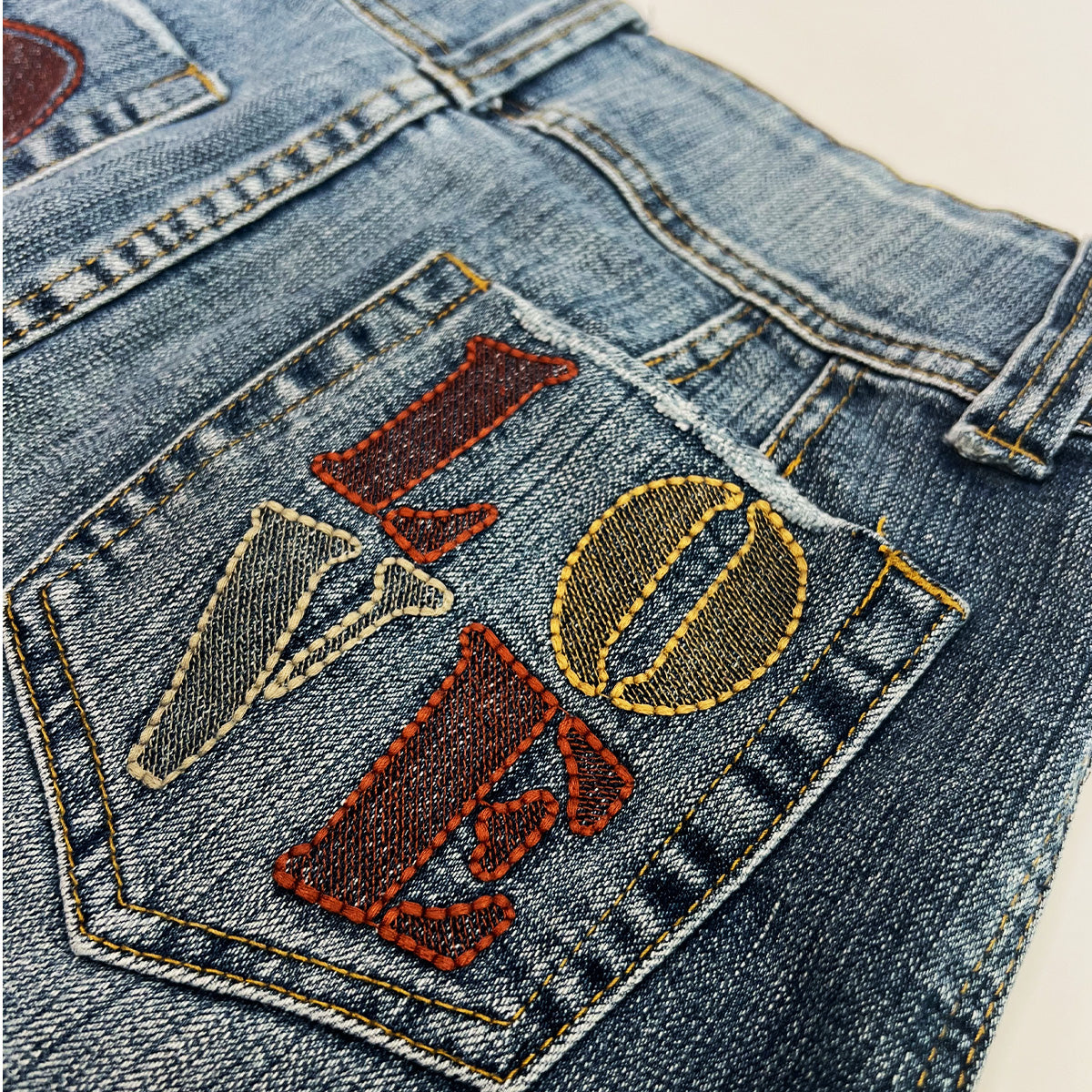 00s LOVE Denim Mini Skirt