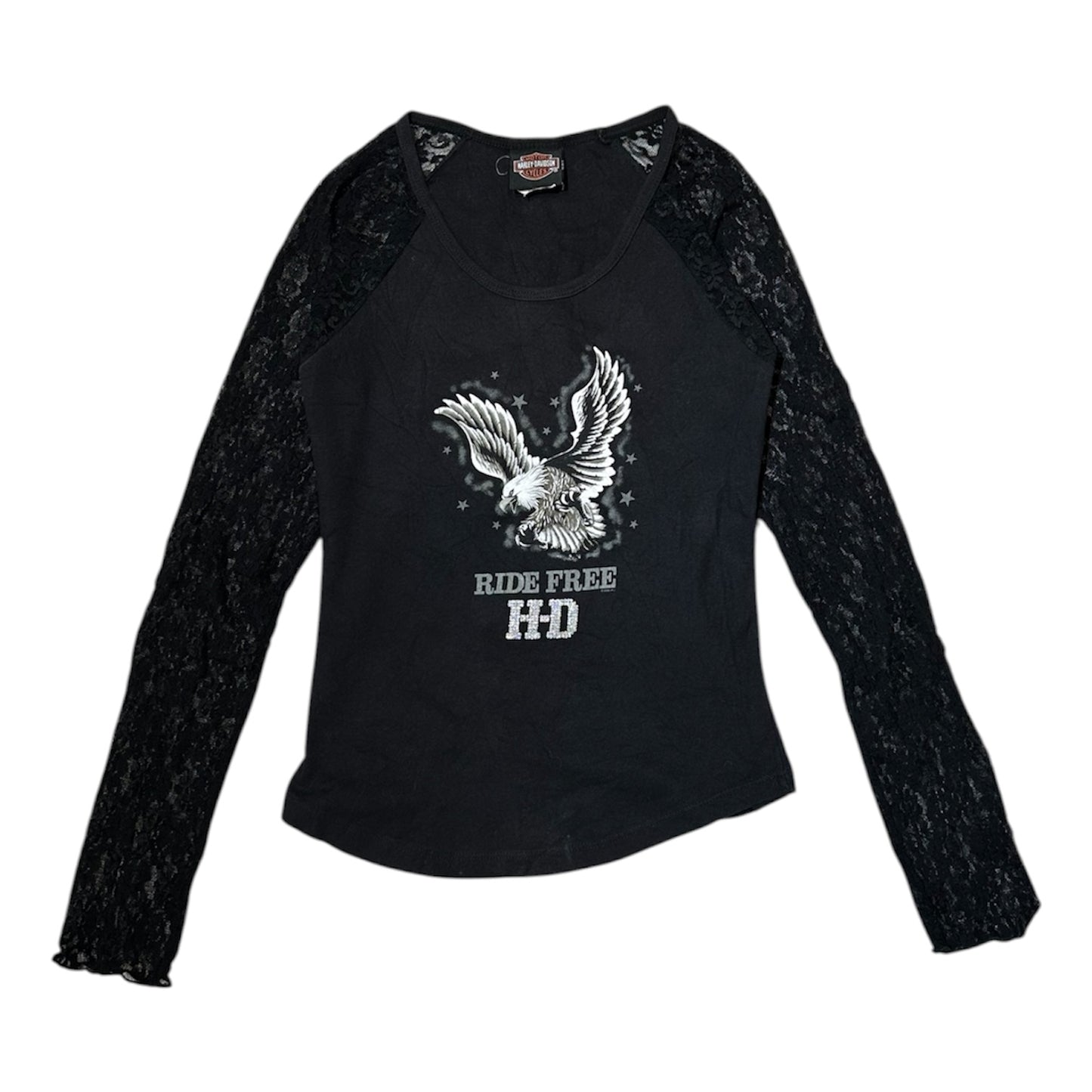 2002 Harly Davidson Lace Long Sleeves Top