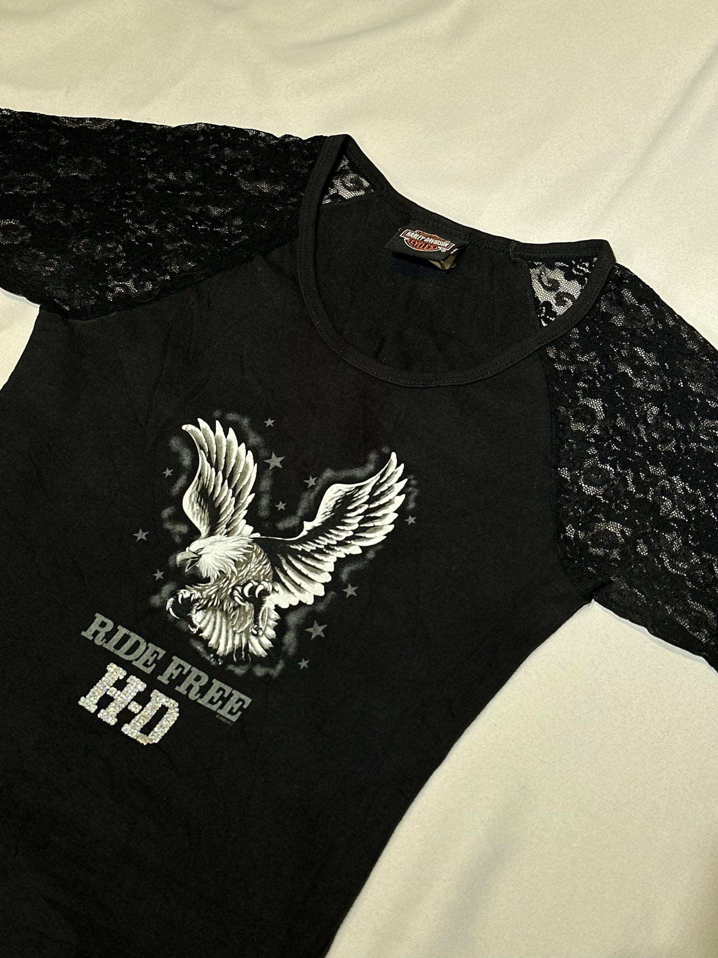 2002 Harly Davidson Lace Long Sleeves Top