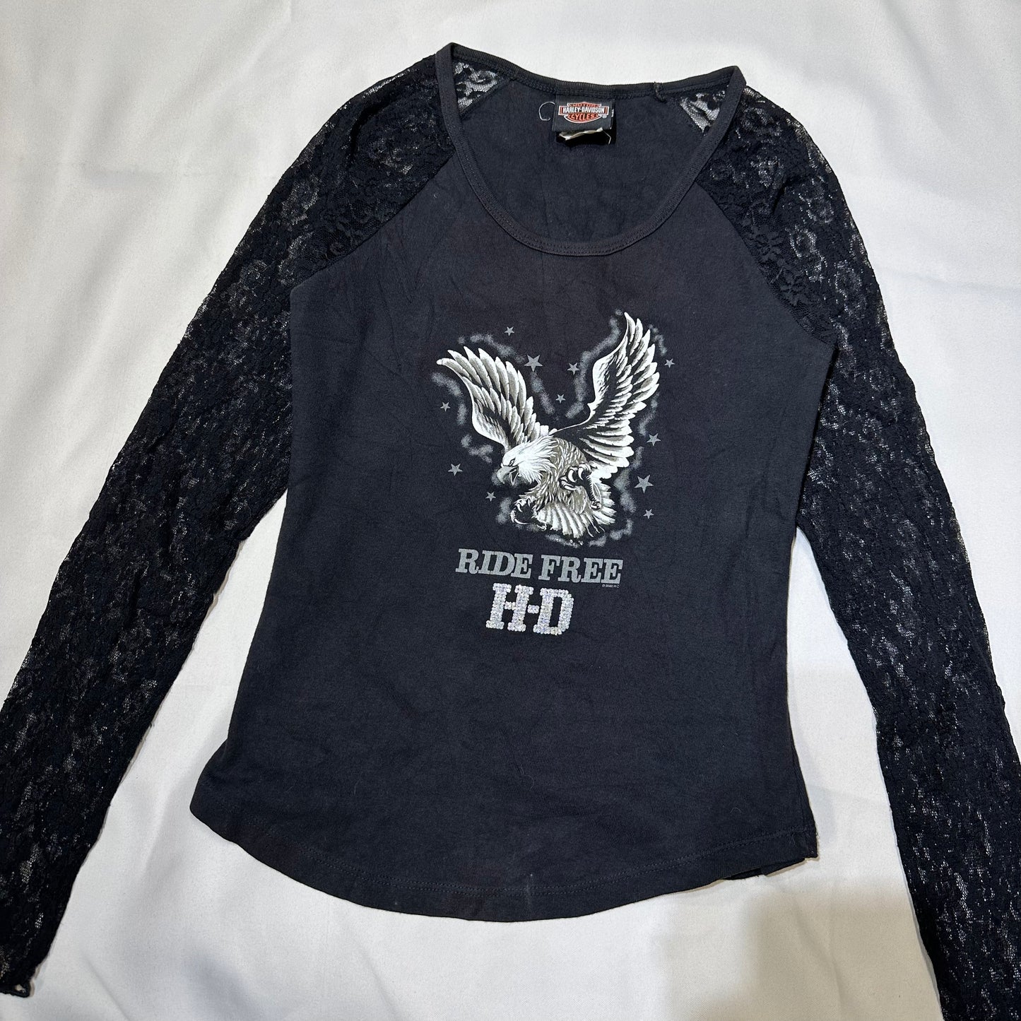 2002 Harly Davidson Lace Long Sleeves Top