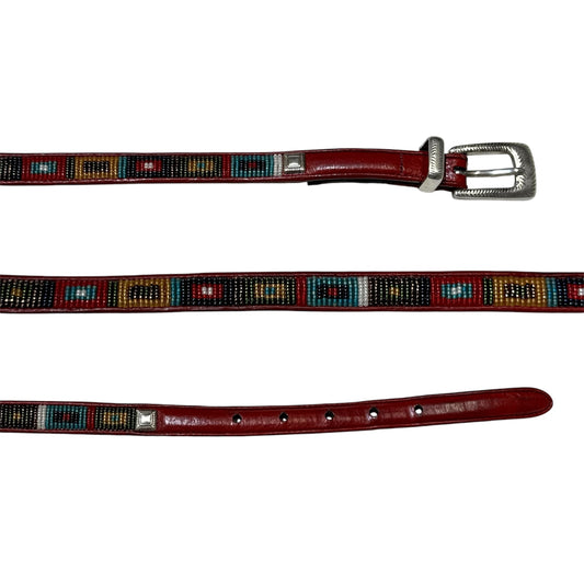 Brighton Southwestern Beaded Leather Belt