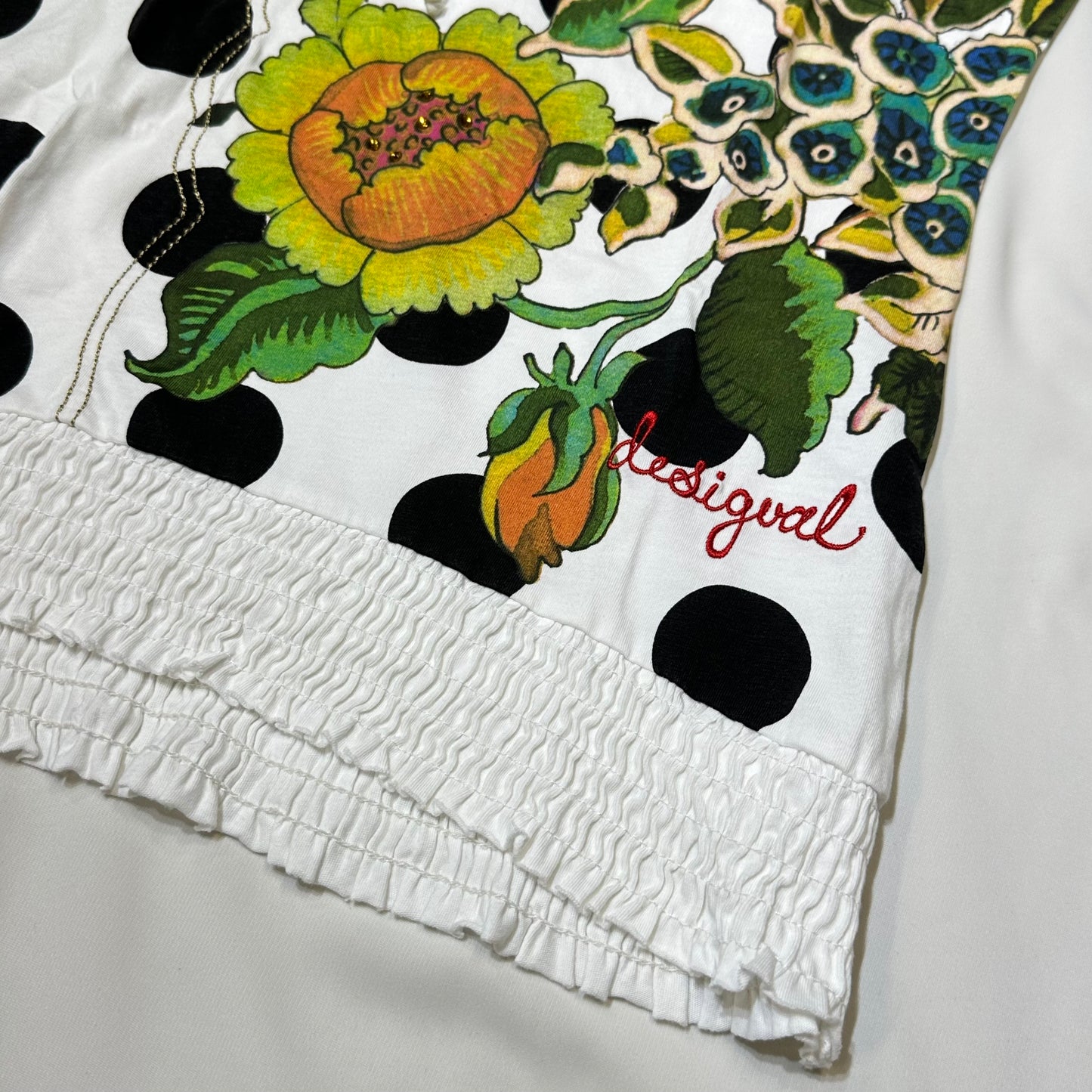 Desigual Polka Dot Floral Top