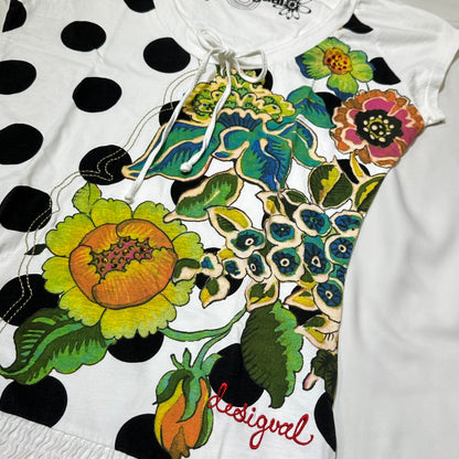 Desigual Polka Dot Floral Top