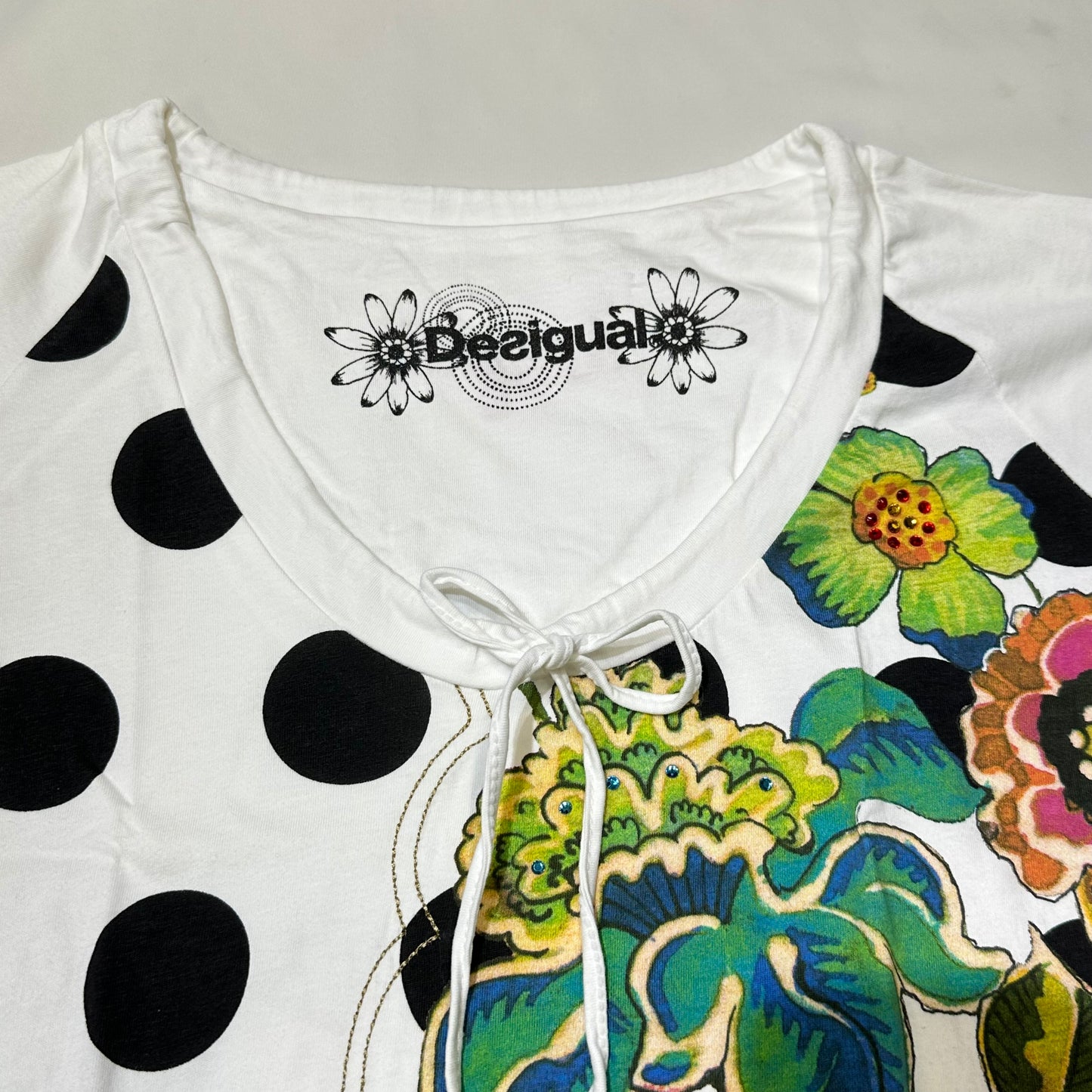 Desigual Polka Dot Floral Top