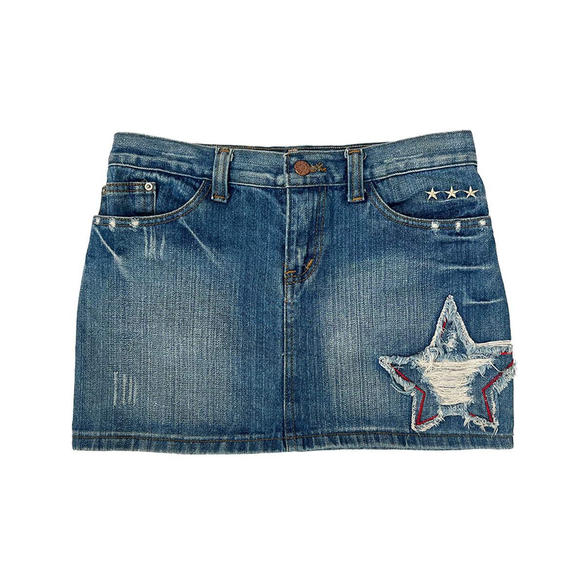 00s Star Denim Mini Skirt