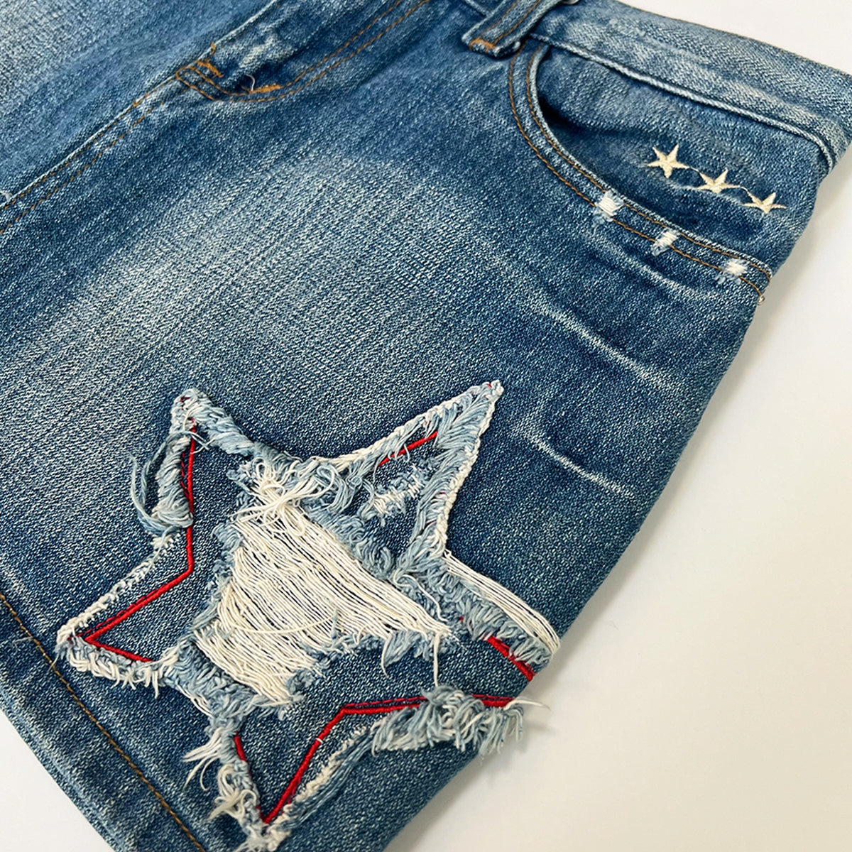 00s Star Denim Mini Skirt