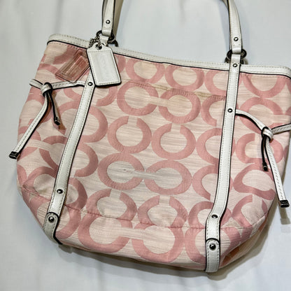 00s Coach Pink Signature Op Art C Tote Bag