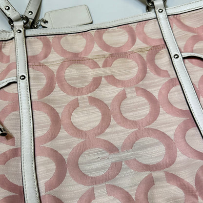 00s Coach Pink Signature Op Art C Tote Bag