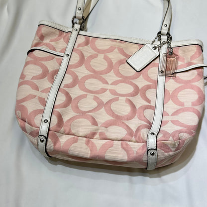 00s Coach Pink Signature Op Art C Tote Bag