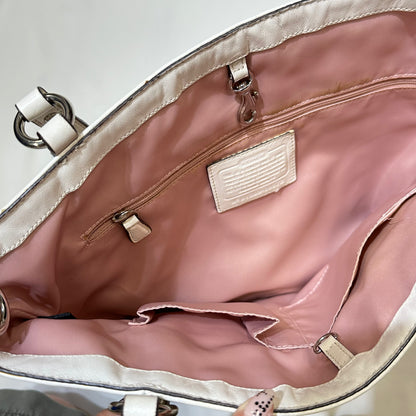 00s Coach Pink Signature Op Art C Tote Bag