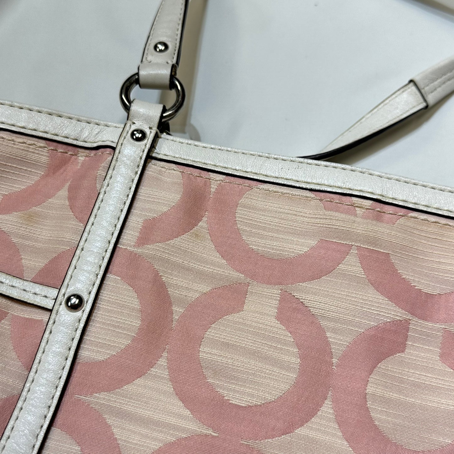 00s Coach Pink Signature Op Art C Tote Bag