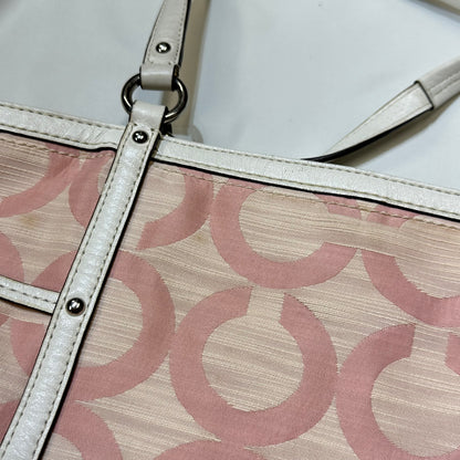 00s Coach Pink Signature Op Art C Tote Bag
