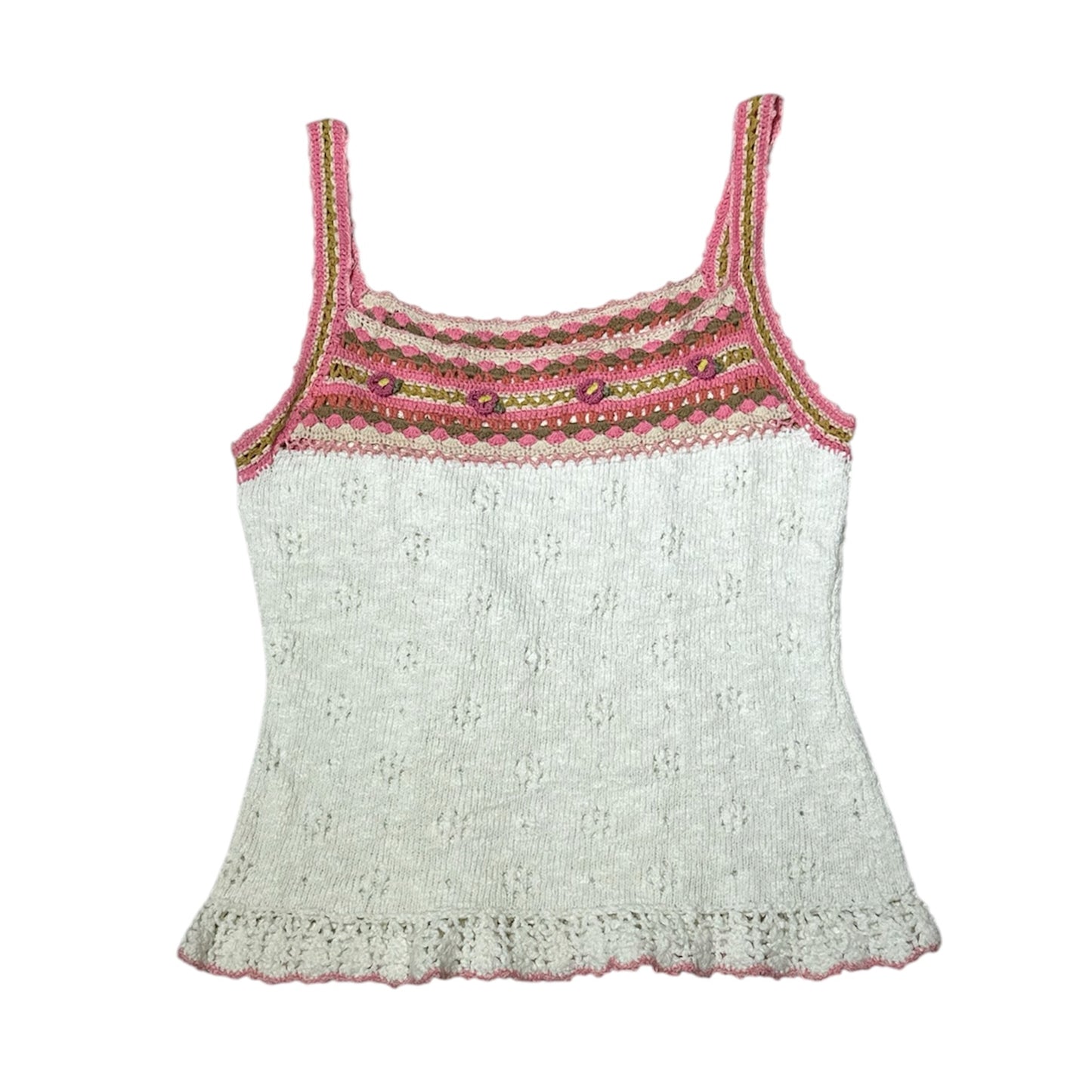 Floral Crochet Knit Tank Top