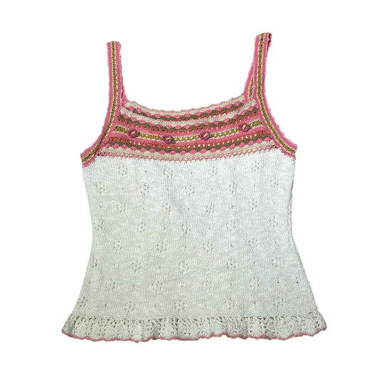 Floral Crochet Knit Tank Top