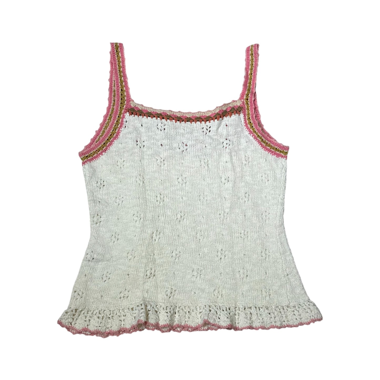 Floral Crochet Knit Tank Top