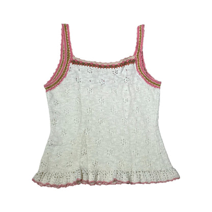 Floral Crochet Knit Tank Top