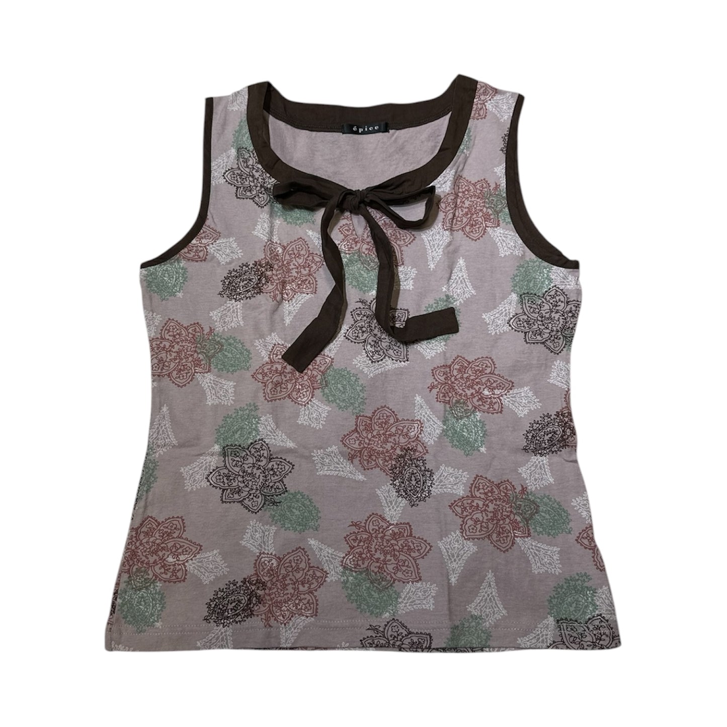 Floral Print Ribbon Vest