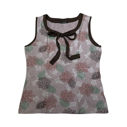Floral Print Ribbon Vest