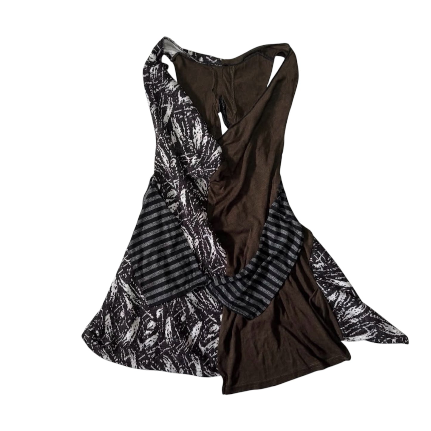 Asymmetrical Patchwork Print Sleeveless Top