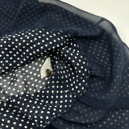 Axes Femme Polka Dot Chiffon Lace Blouse