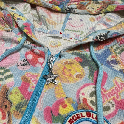 Angel blue Zip-up AOP Hoddies Shirt