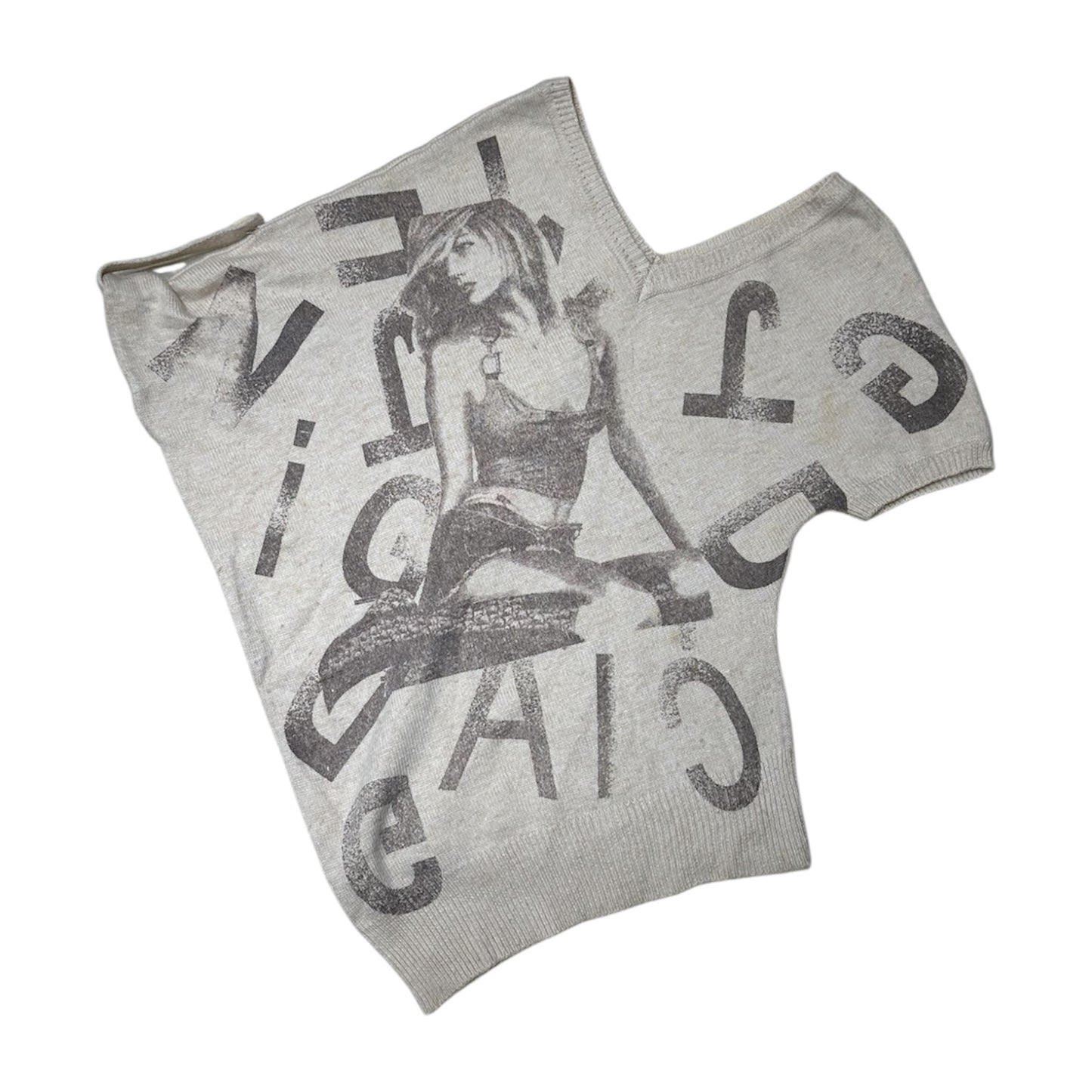 Asymmetrical Graphic Knit Top