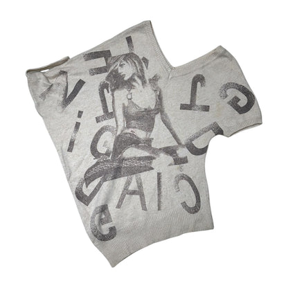 Asymmetrical Graphic Knit Top