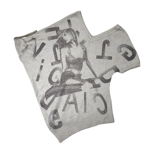 Asymmetrical Graphic Knit Top