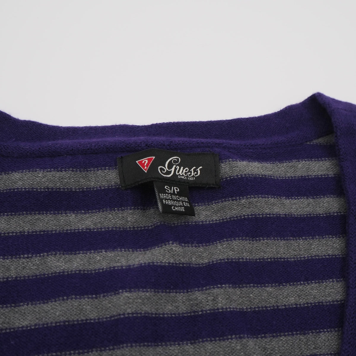 00s Guess Zip Up Striped Knit Jacket