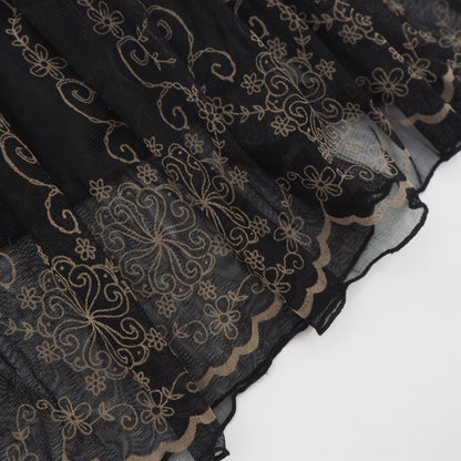 Mesh Layered Embroidaried Skirt