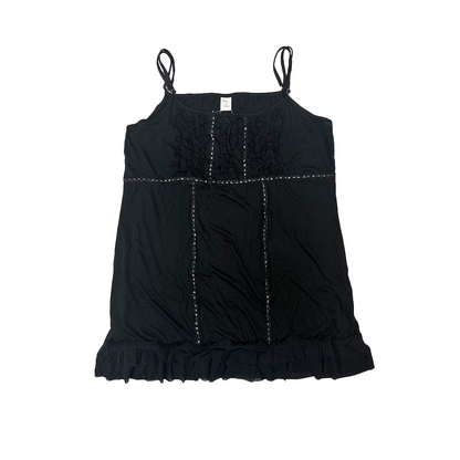 Ruffle Black Camisole