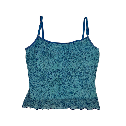 Guess Teal Snake Print Mesh Cami