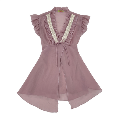 Sheer Tie Tunic Dress