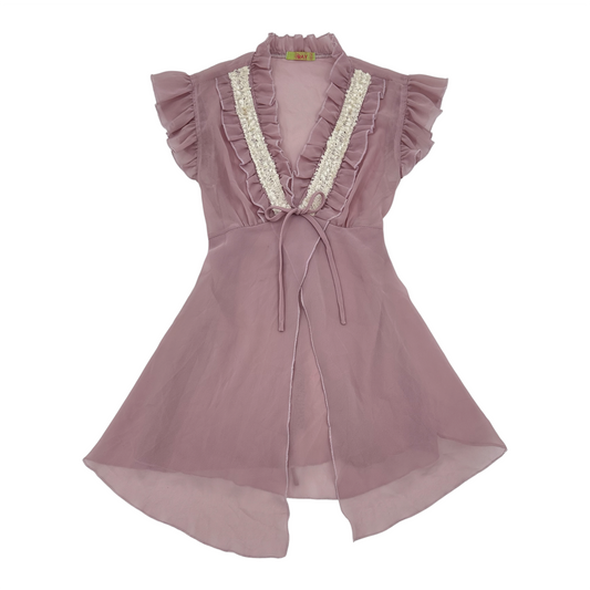 Sheer Tie Tunic Dress