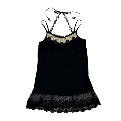 Axes Femme Halter Floral Trim Camisole