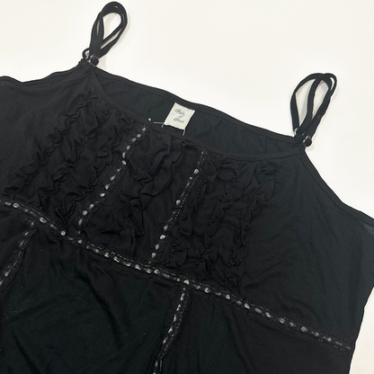 Ruffle Black Camisole