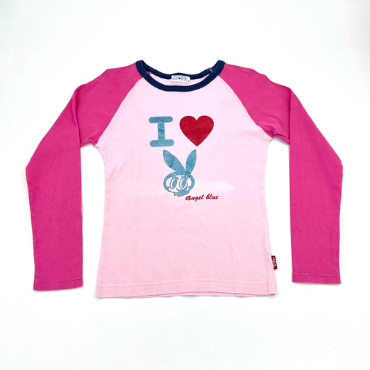 Angel Blue I ♡ Bunny Raglan Long Sleeves Top