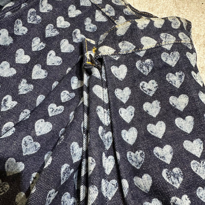 1995 Ozone Community Heart AOP Denim Skirt