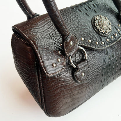 Rhinestone Leather Handbag