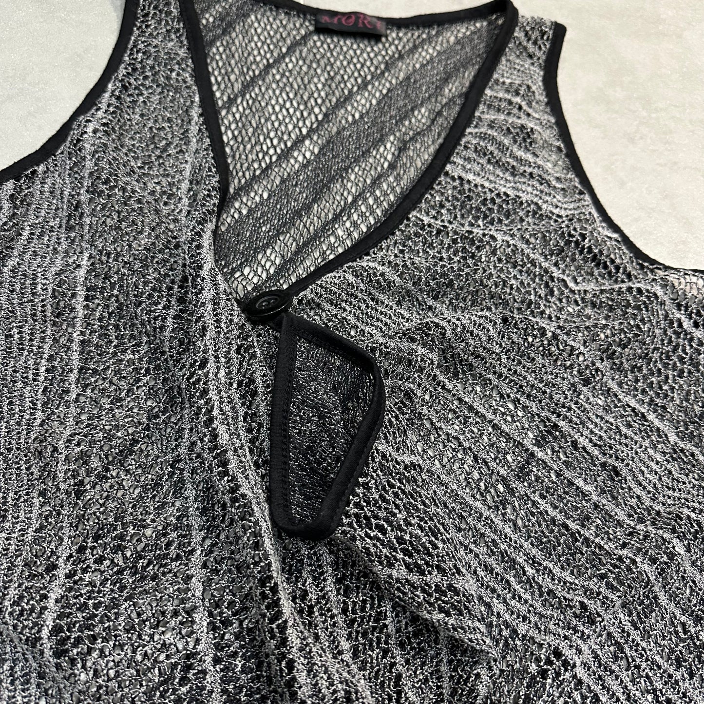Sheer Knit V-neck Vest