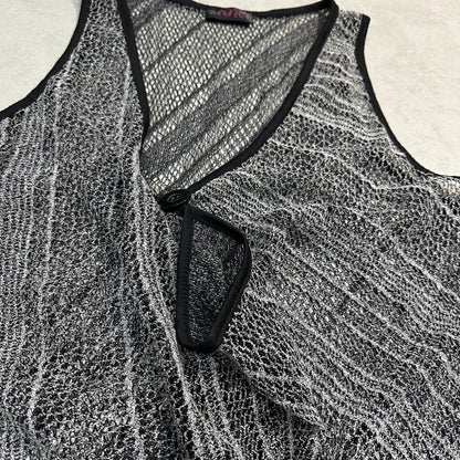Sheer Knit V-neck Vest