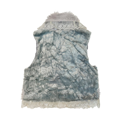 Lace Fur Ribbon Cardigan