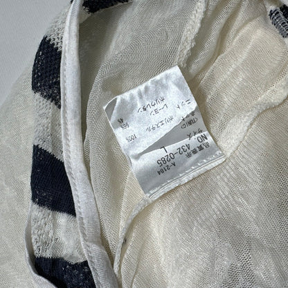 Striped Panel Eyelet Detail Asymmetrical Hem Dress