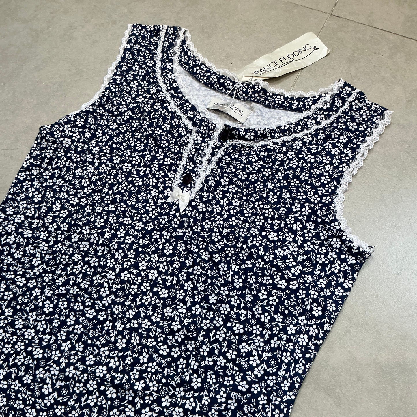 Lace Trim Button Up Floral Vest