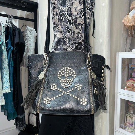 Skull Stone Leather Crossbag