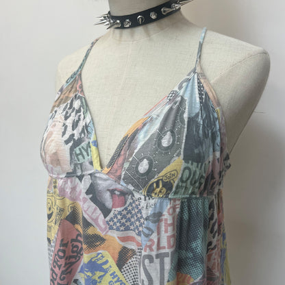 90s Hysteric Glamour Graphic Print Cami Dress