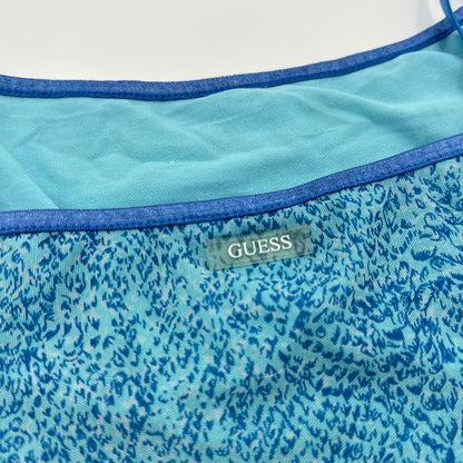 Guess Teal Snake Print Mesh Cami