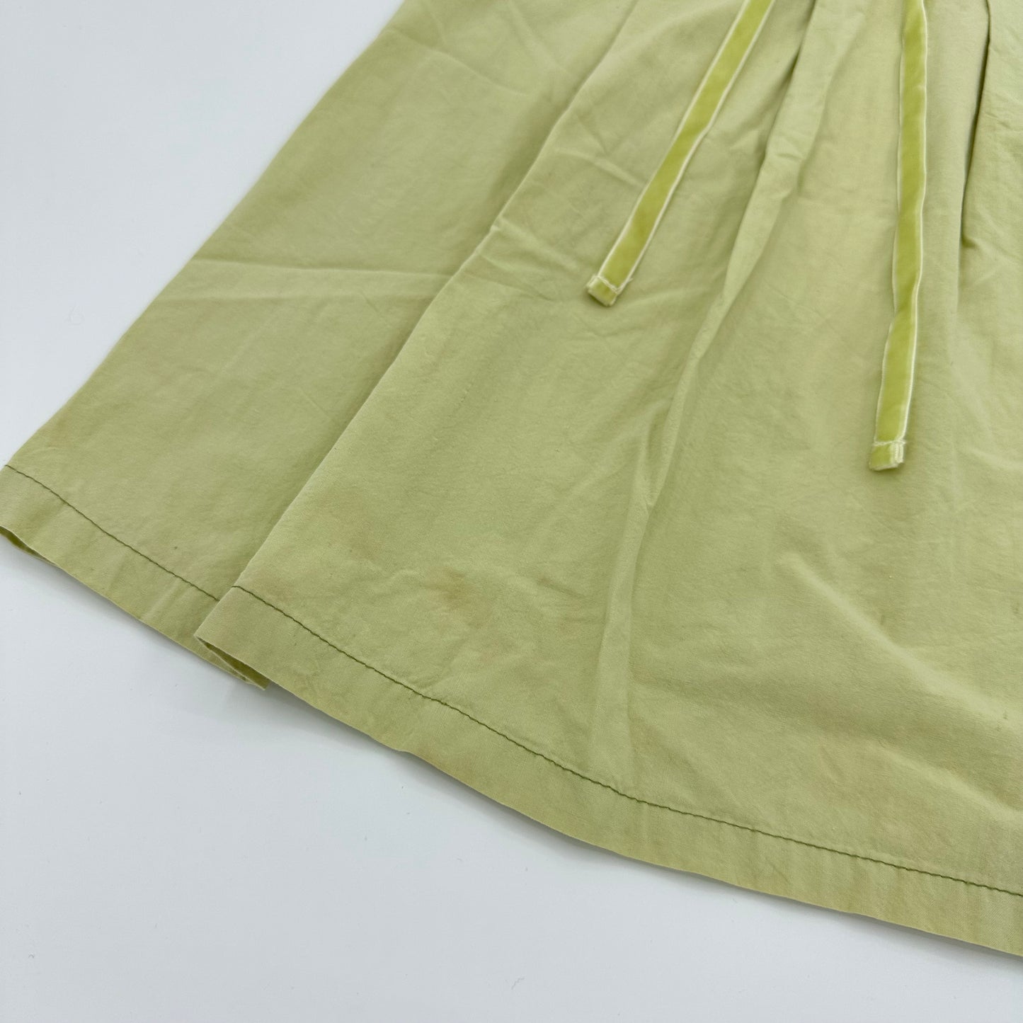 Lime Green Floral Emobroidered Midi Skirt