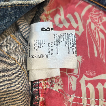 Ed Hardy 00s Native American Maiden Embroidered Straight Jeans